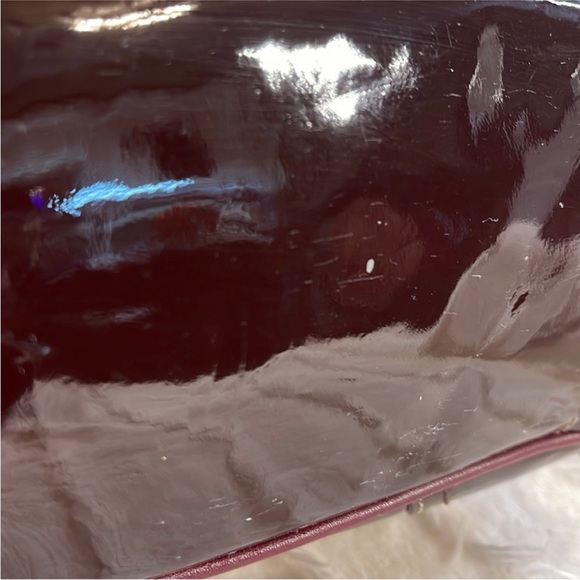 Coach Ashley rare liquid glass Patent Leather Gallery tote in deep Cabernet! - Picture 16 of 16